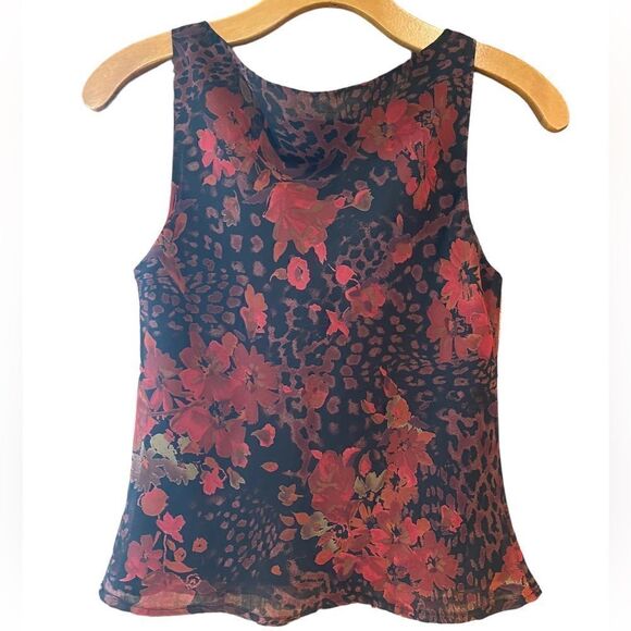 Sheri Martin Sz 8P Red Vintage 2 Piece Floral Evening Cocktail Wedding Pantsuit - Picture 3 of 9